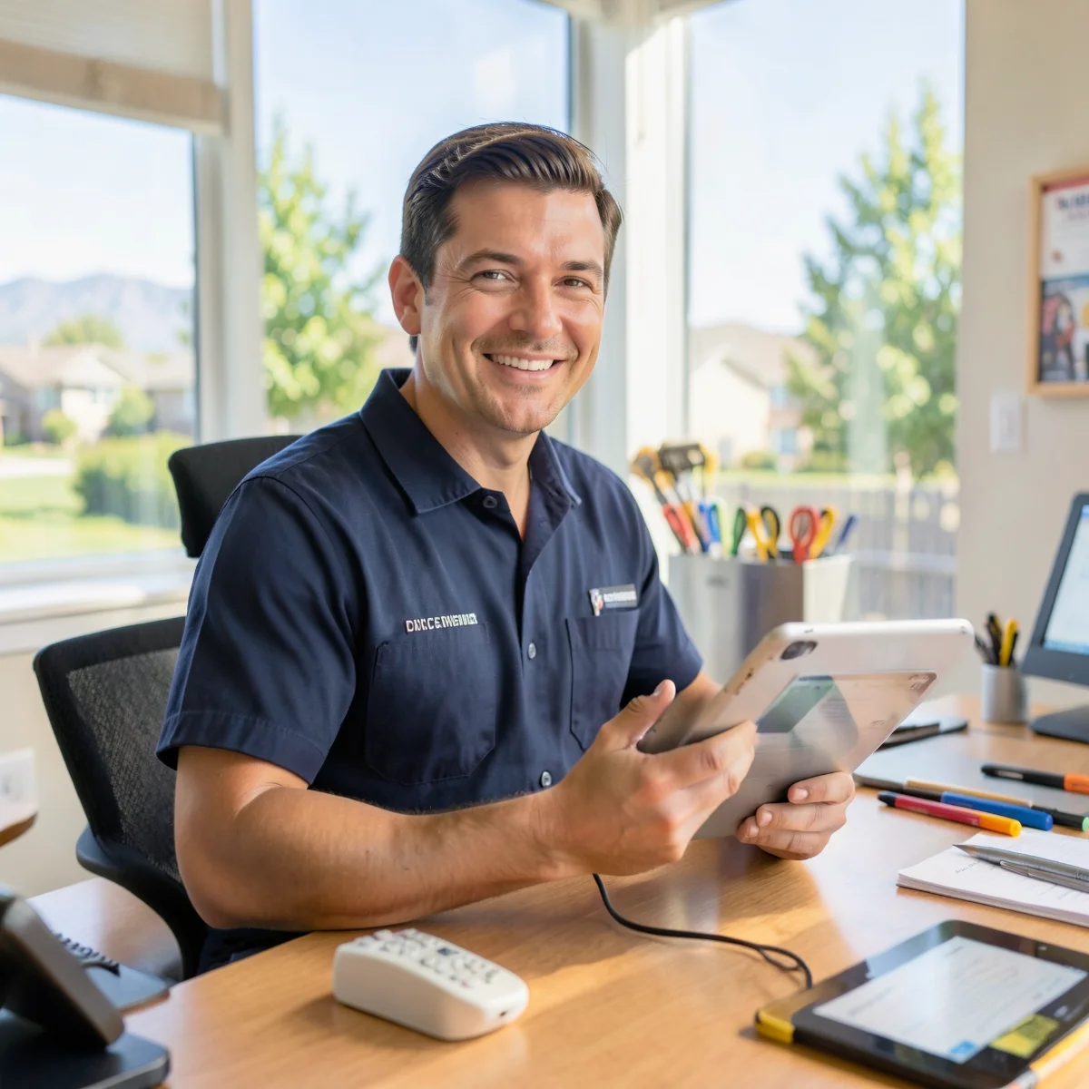 Contact a plumber in Arvada, CO — friendly dispatcher taking a service call