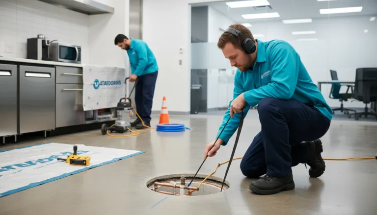 Slab leak detection and repair