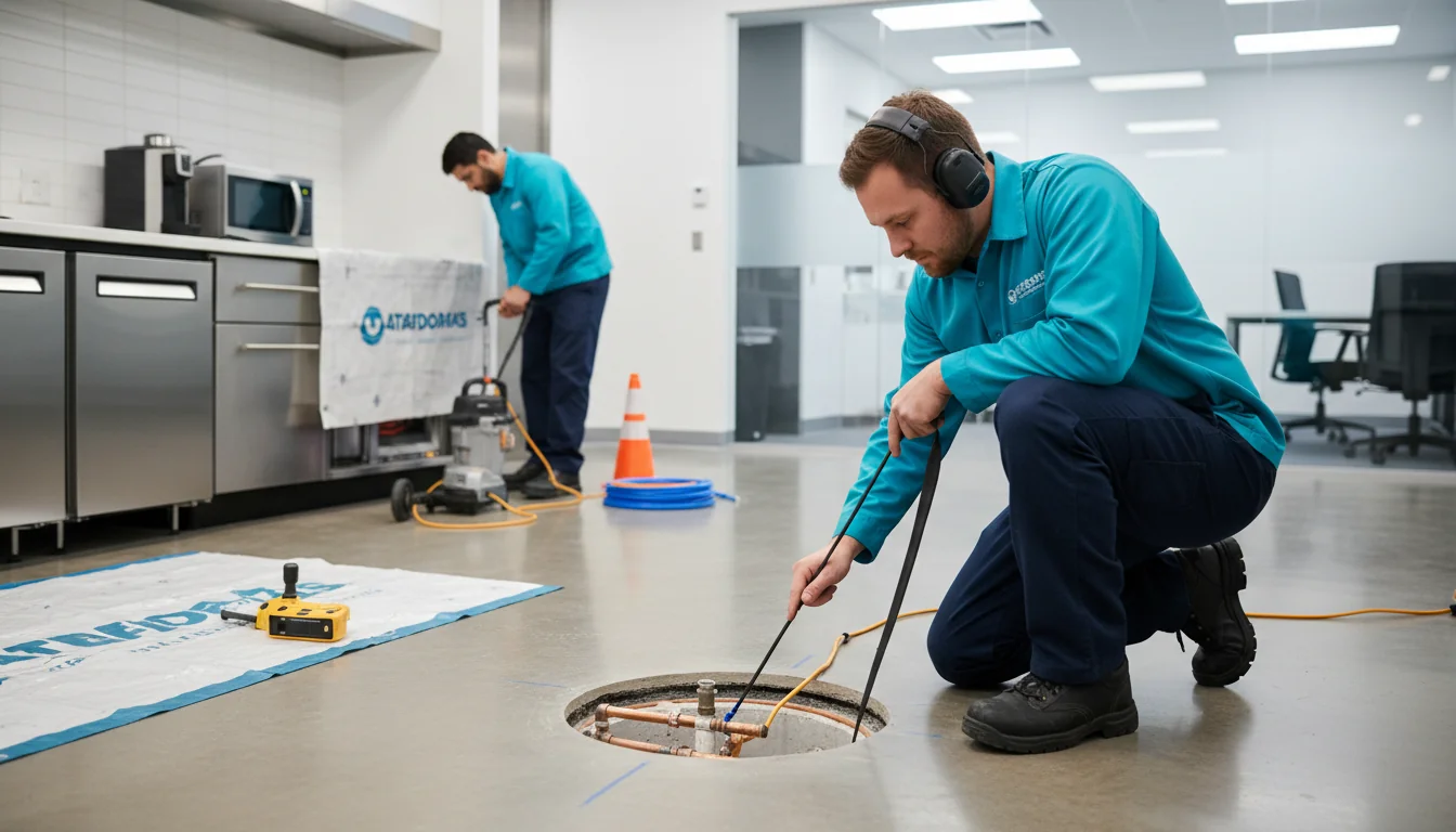 Slab leak detection and repair